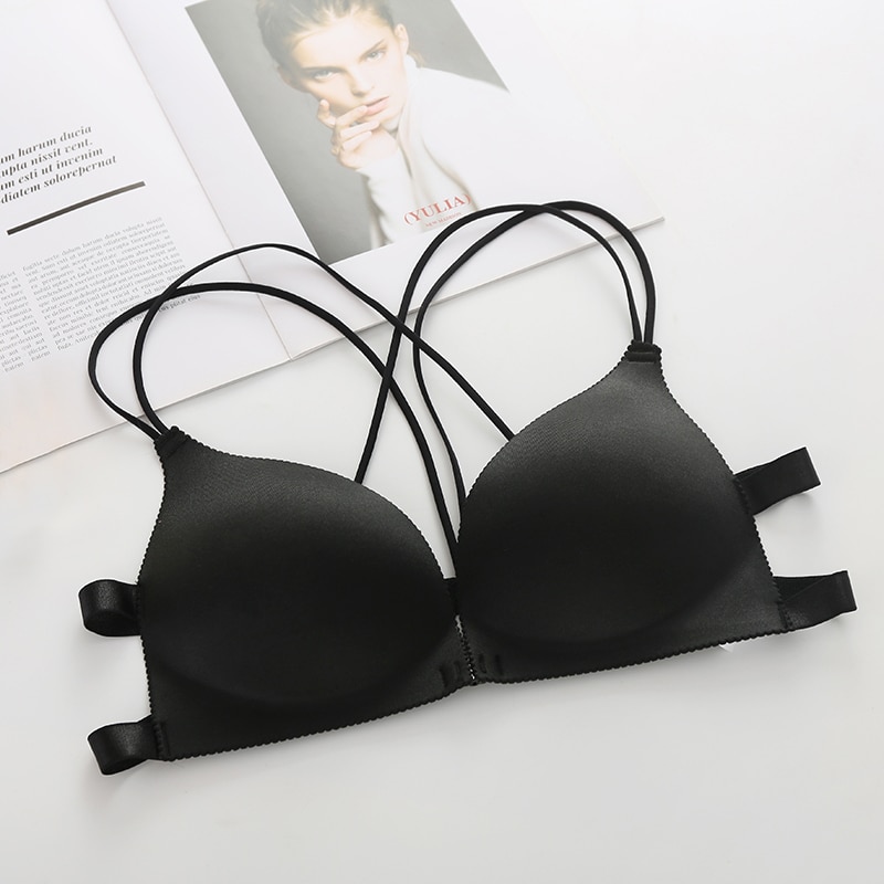 Front Closure Wire Free Fashion Bra Sexy Padded Lingerie