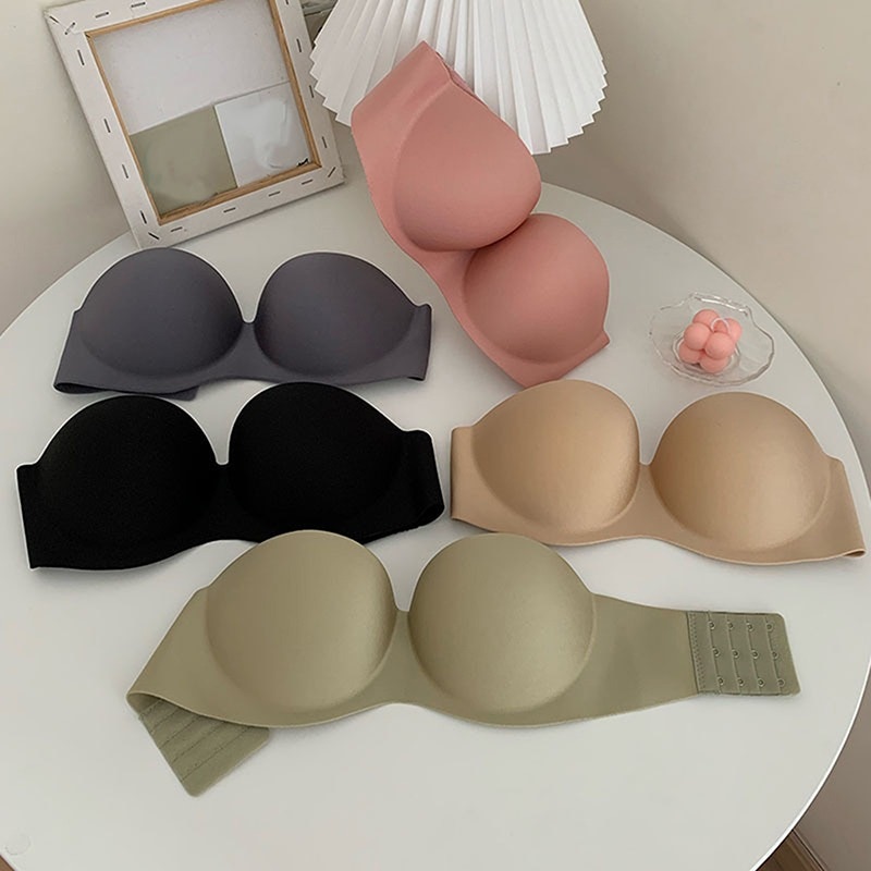 Sexy Strapless Bra Invisible Tube Top Seamless Push Up Solid Without Straps  Bralette