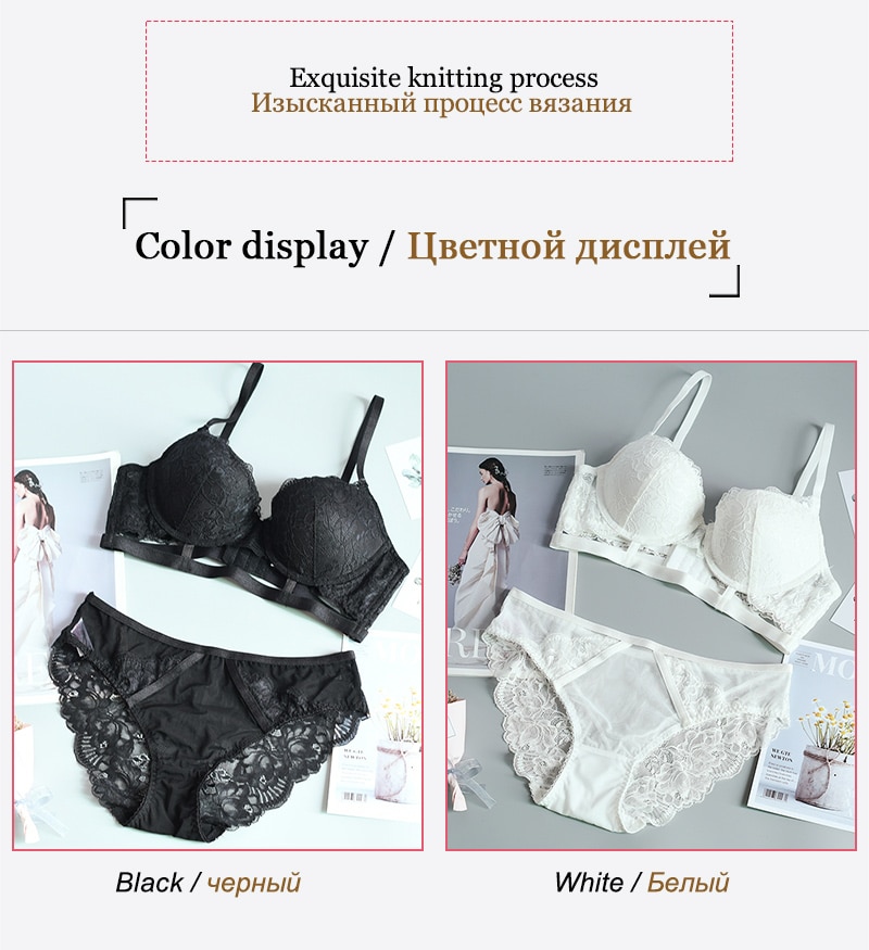 Comfortable Thin Cotton Women Underwear Sexy Bra Set Plus Size C D Cup –  dkgea.shop