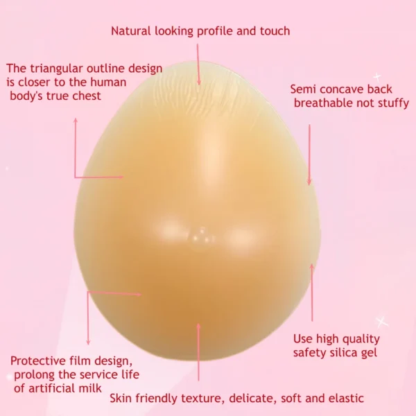 kf S017a495223964b11bf302faa1ecbb3f93 Silicone Breast Forms Mastectomy Prosthesis Waterdrop Only One Piece CT