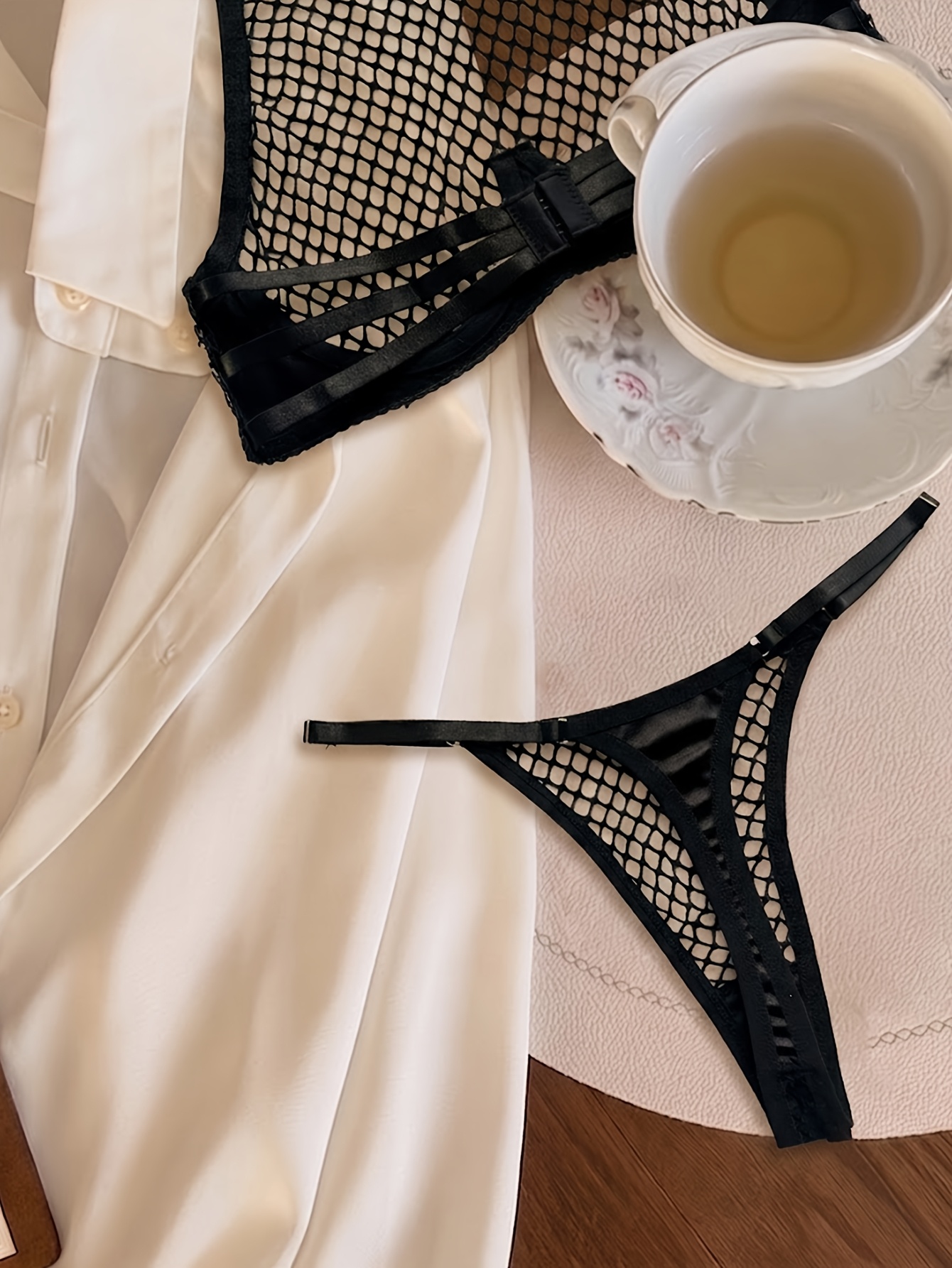 product-fancy-8799f86f-a59e-44da-b205-c093bbb6f0b0 Elegant Black Sheer Fishnet Halter Lingerie Set Sexy Mesh Underwear Two-Piece - Image 5