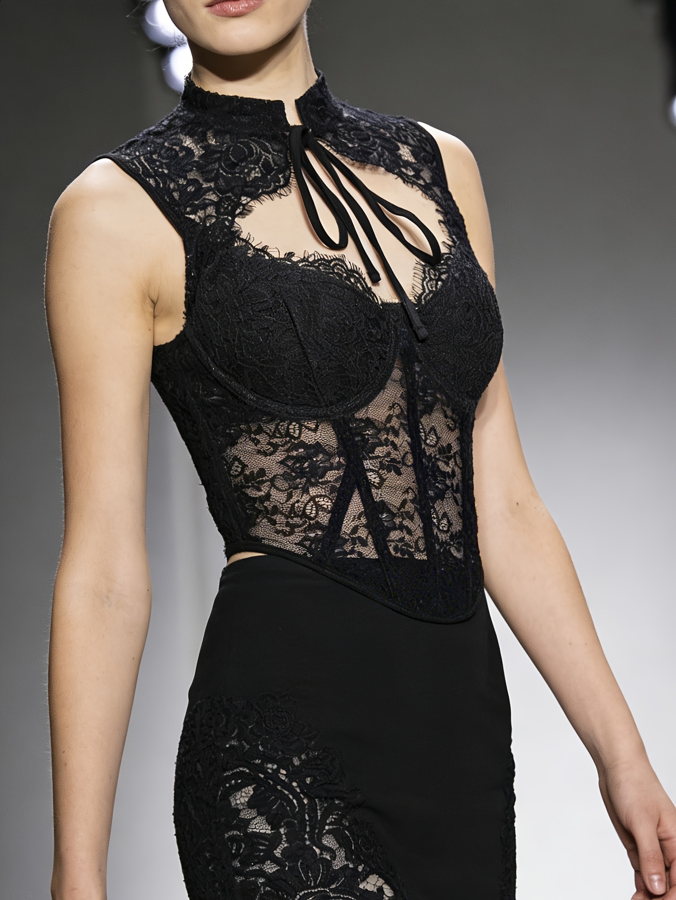 product-fancy-c046ebc1-457c-4120-9e1d-c903a27b05fd Chinese Retro Black Lace Boneless Waist-Cinching Corset Hot Retro Sexy Waist Outerwear Top - Image 5