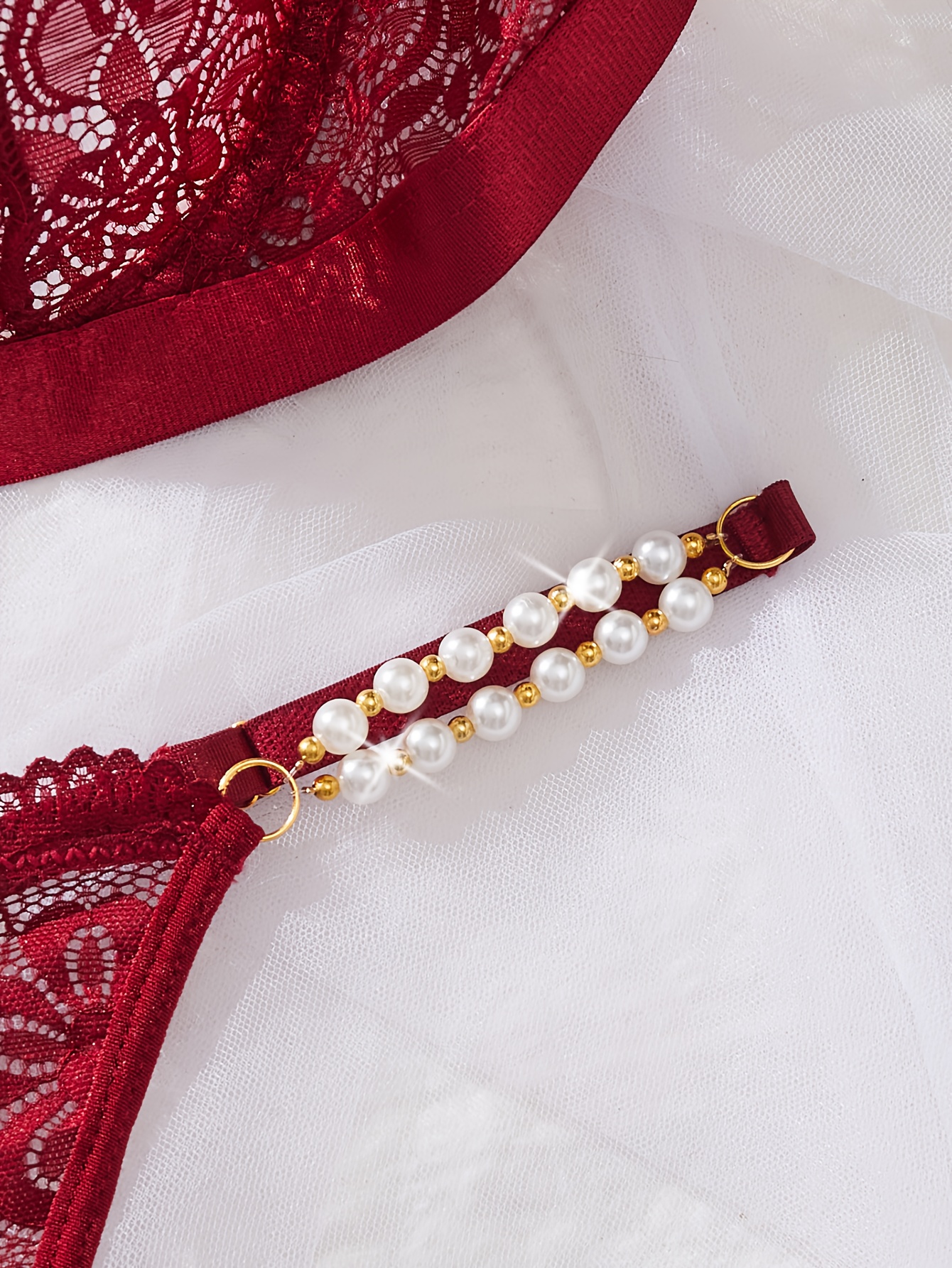 product-fancy-f88c9a1f-1def-4947-b287-938d3d0e0137 Seductive Lace And Pearl Chain Accessory Women'S Lingerie Set, Featuring a Sexy Bra And Panties in a Two-Piece Ensemble - Image 6