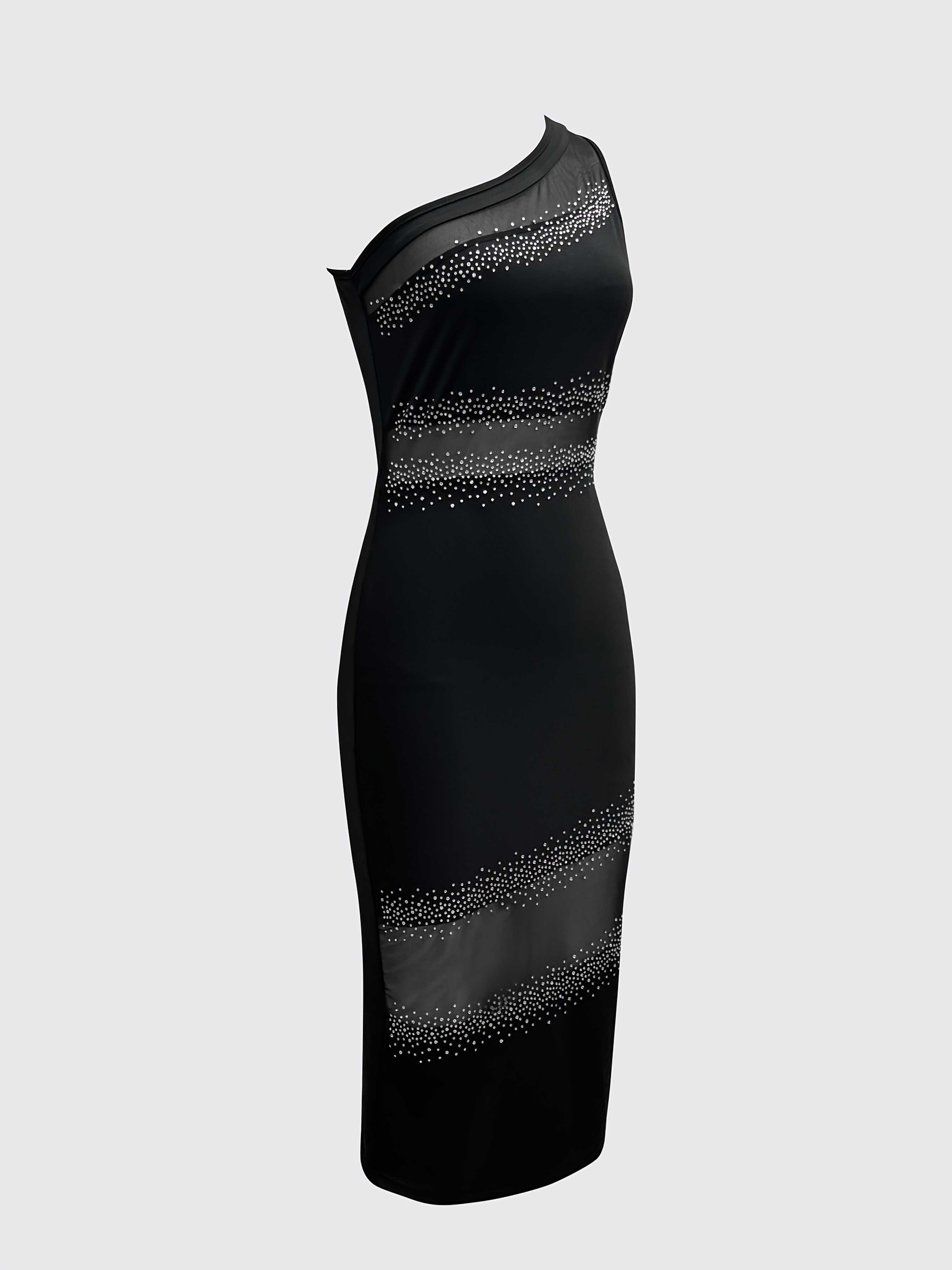 product-fancy-003f8c9f-f95a-4ebe-995b-69768dacba9e Transparent Mesh Strapless Bodycon Dress with Rhinestones - Image 4